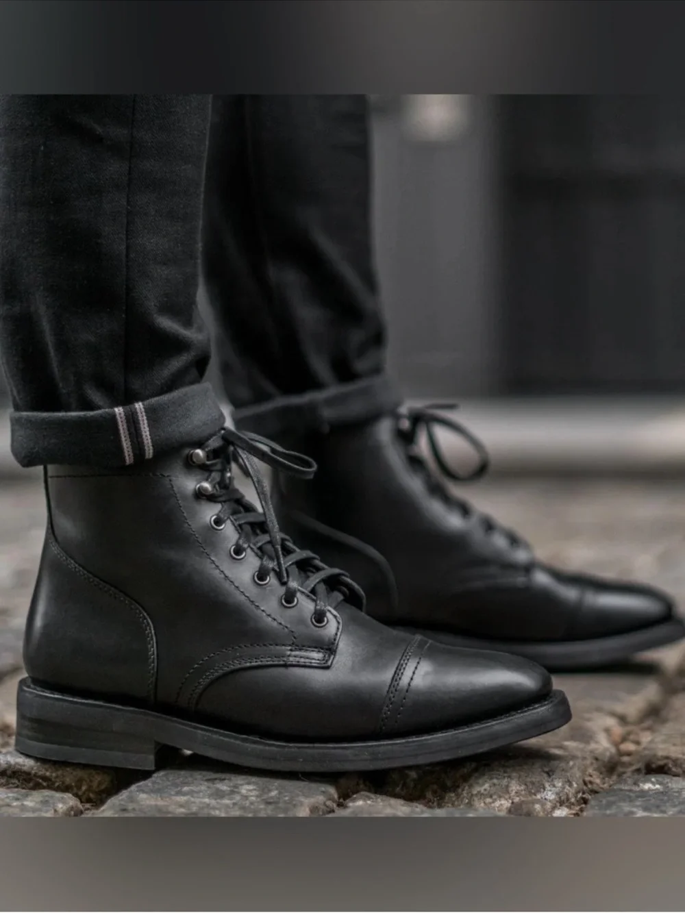 Thursday Boot Co Men’s Black Leather The Captain Lace Up Chukka Boots 9.5